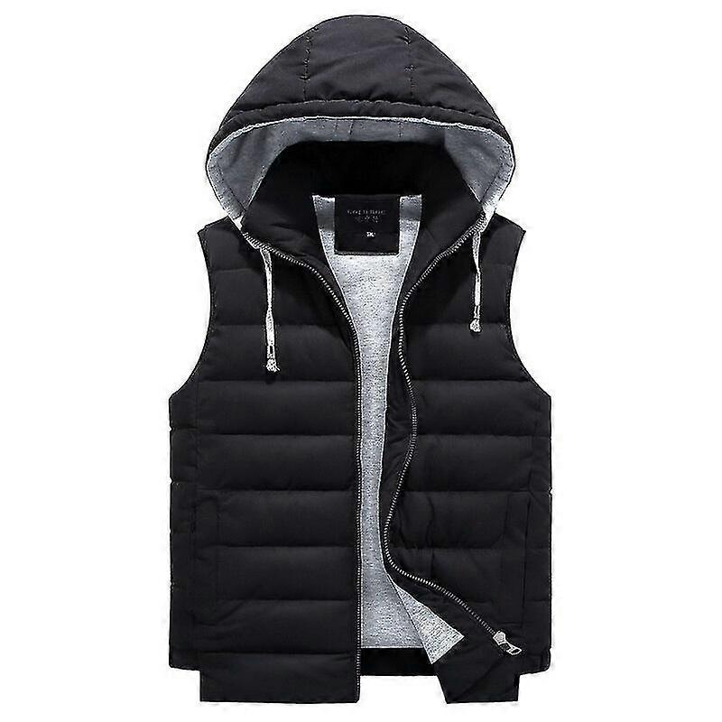 Män 4xl-8xl Parka Hooded Vest Vinter Höst Ny tjock varm casual vindjacka Baggy Vadderad ytterkläder Väst Ärmlös jacka