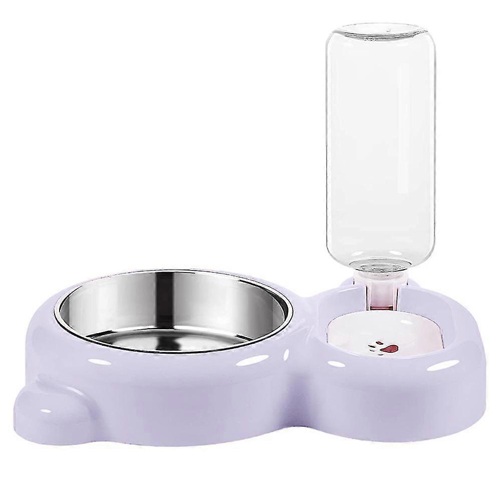 Podwójne miski dla kotów, miska na wodę dla zwierząt domowych i miskę na żywność z automatycznym dystrybutorem wody Odłączana butelka