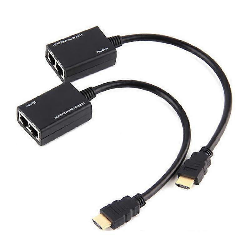 2Pcs HDMI-compatible to 3D 1080P RJ45 Cat5e/6 LAN Ethernet Balun Extender Repeater Adapter JIKAIX