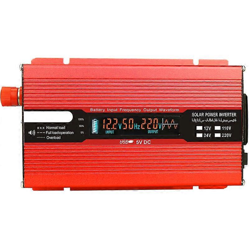 1000W 2000W 12V 240V convertitore di tensione inverter USB inverter di potenza con 1 presa e display LCD, rosso
