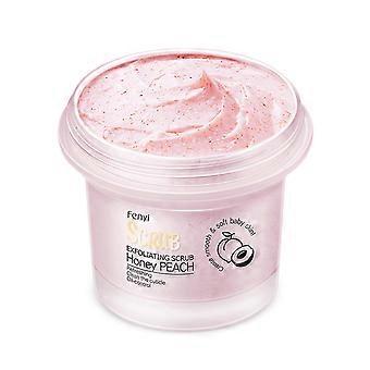 Natral fersken Glat stram kropsskrubbe, Eksfolierende bodyscrub, Organisk kropsskrubbe, Eksfolierer skrubbe dybt