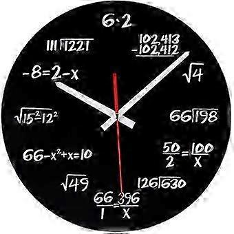 Math Clock, Novelty Wall Clock Unique Wall Clock Mathematical Formula Clock, Simple Math Equation for Classroom, Home, Office Modern Decor (A)