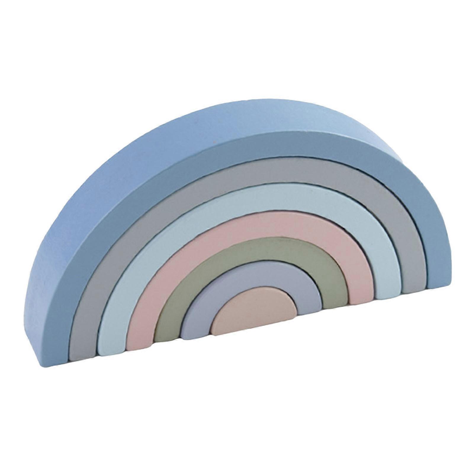 Wooden Stacker Blocks Puzzles Large Arch Shape Colorful Educational Stacking Toy for Toddlers Free Size