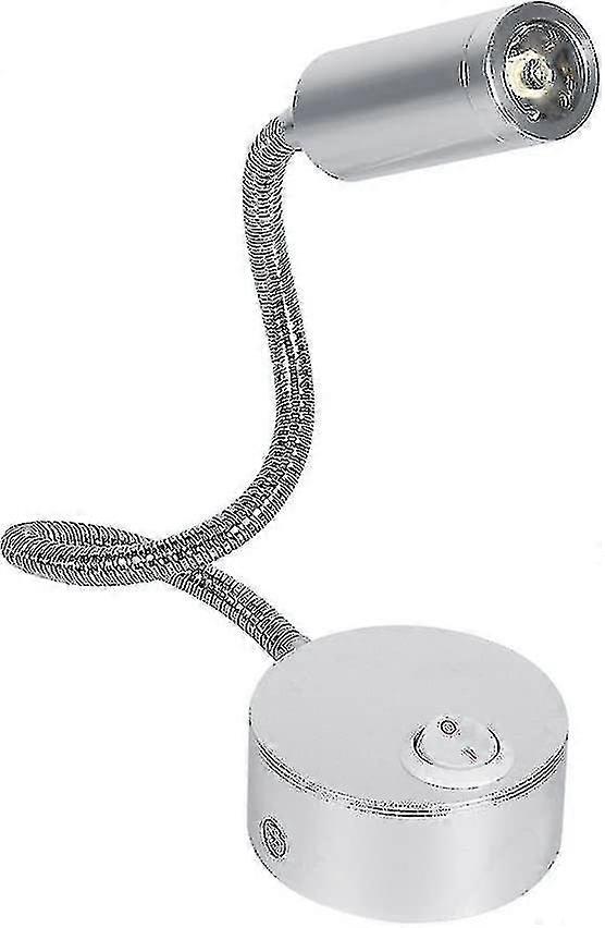Reading Working Light Switch Headboard Wall With Flexible Gooseneck(silver,3w)