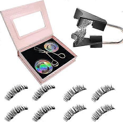 2Pair Magnetic Eyelashes Without Eyeliner, Reusable Magnetic Eyelash Kit Dual Magnetic Eyelashes Dual Magnetic Lashes, Magnetic Eyelashes Natural Look