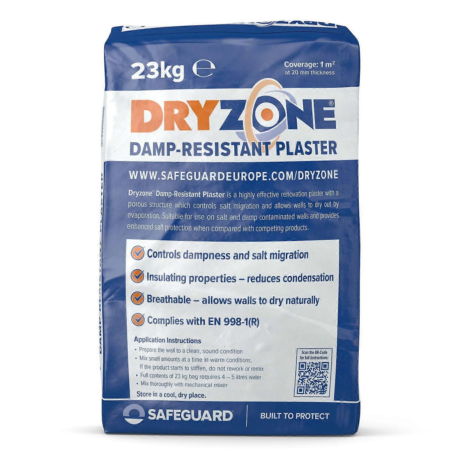 Dryzone Damp Resistant Plaster 23kg x 10 Pack - Control Dampness and Salt Migration in Walls