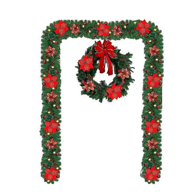 Nnetm Enchanted Glow: Battery-powered Artificial Christmas Garland Lights Awo70055