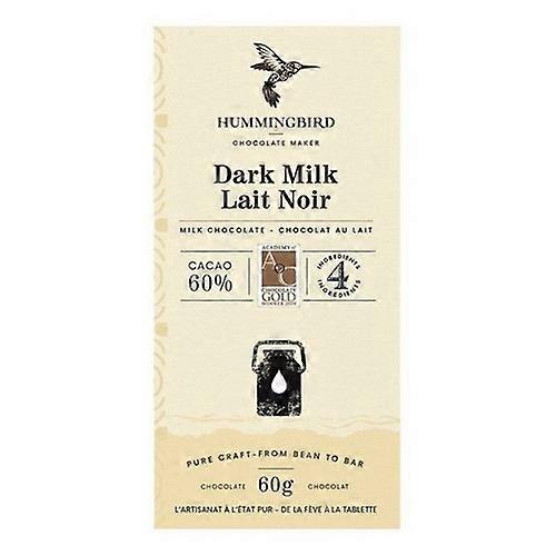 Hummingbird Single Origin Dark Milk Chocolate 60% Cacao, 60 Grams (Case Of 12)