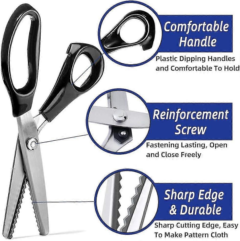 Fabric Scissors, Zigzag Scissors, Professional Tailor's Scissors, Pinking Scissors For Fabrics For Sewing By The Meter, Stainless Steel Zigzag Scissor