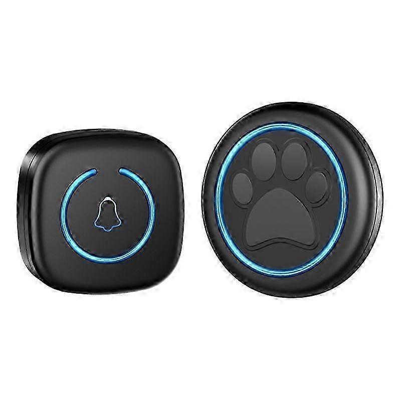 جرس الباب اللاسلكي للقطط 300 متر نطاق 60 أغنية عالية الحجم مقاوم للماء جرس تدريب المنزل الذكي الولايات المتحدة التوصيل أسود