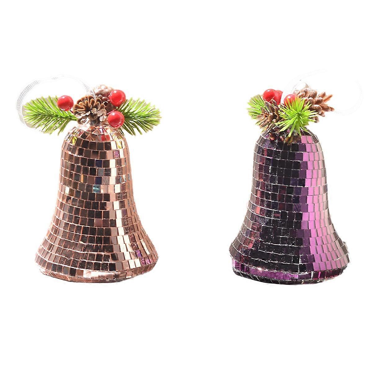 Bell Disco Pendant Cute Fashion Retro Christmas Bell Mirror Reflection Ornaments Christmas Tree Dec