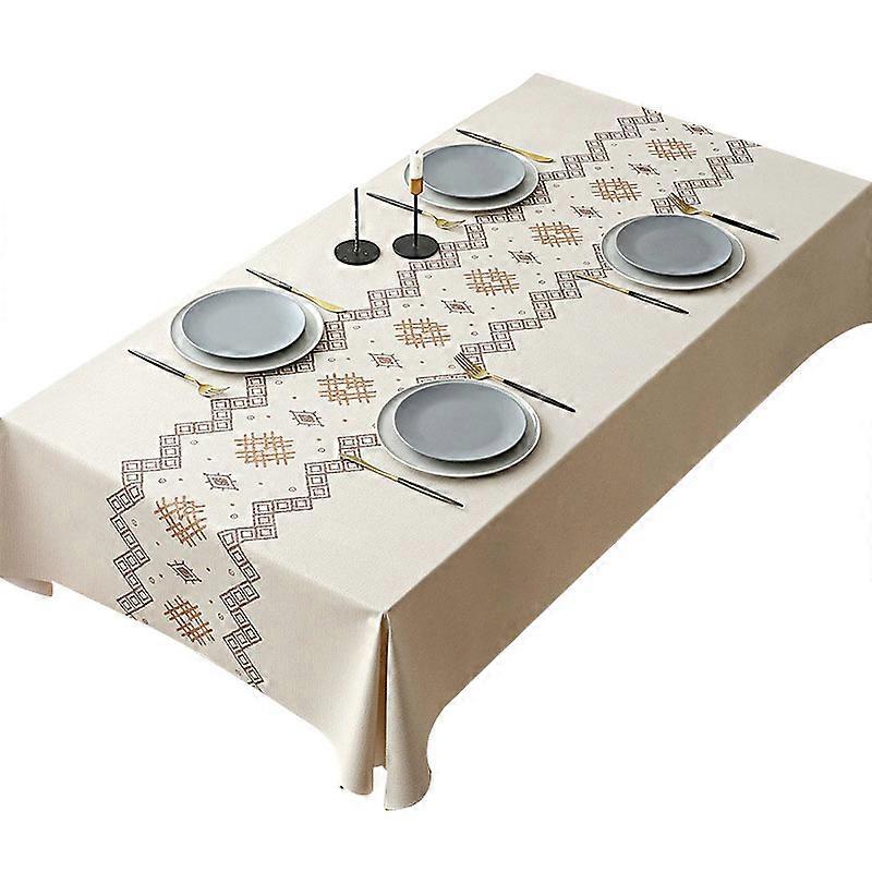 Nordic Waterproof Oil-Proof PVC Tablecloth Geometry Print Rectangle Table Cover