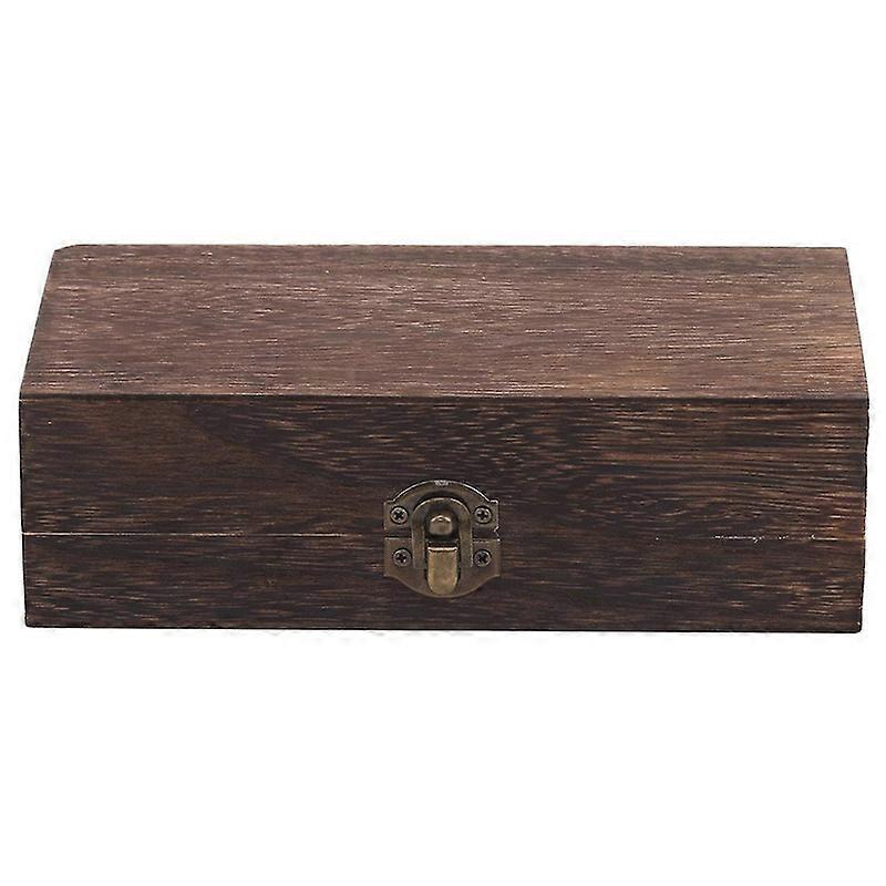 Smykker Box Dekorative Retro Wood Solid Color Trinket Case for bord