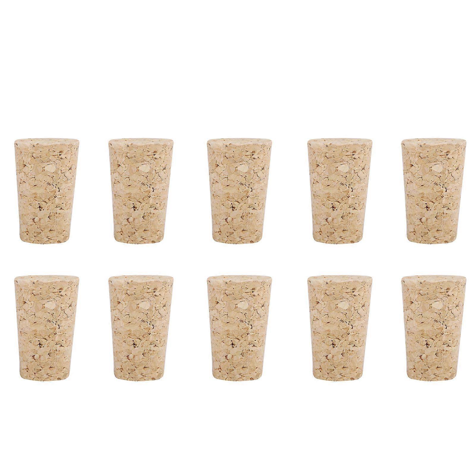 10 τεμάχια ξύλινο πώμα μπουκαλιού κρασιού από φυσικό φελλό με κωνικούς φελλούς (22*17*35mm)