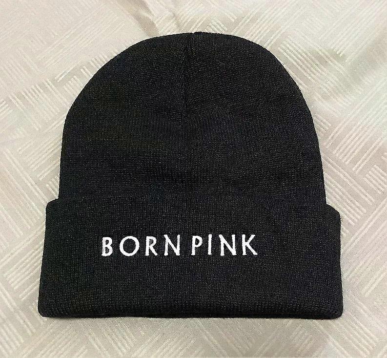 Kpop Beanies Πλεκτό καπέλο για το φθινόπωρο Χειμώνας Γεννημένος Ροζ δηλητήριο Κορίτσι Crush Group Μαύρο ροζ κορεατικό γράμμα μόδα Jennie Lalisa