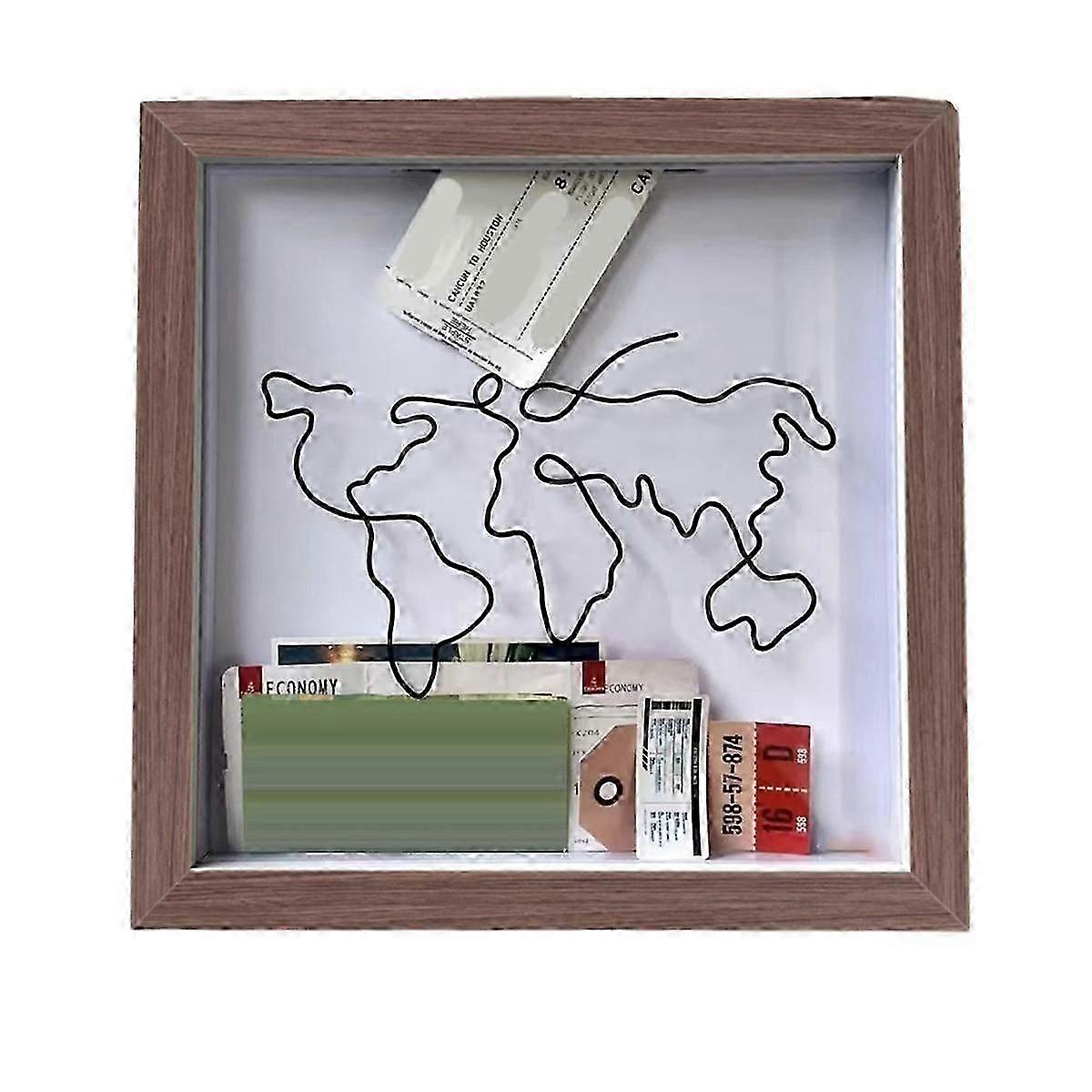 1pcs Adventure Archive Box, Voyage Shadow Box, Ticket Shadow Box Avec Fente, Boîtes À Mémoire Pour Keepsa