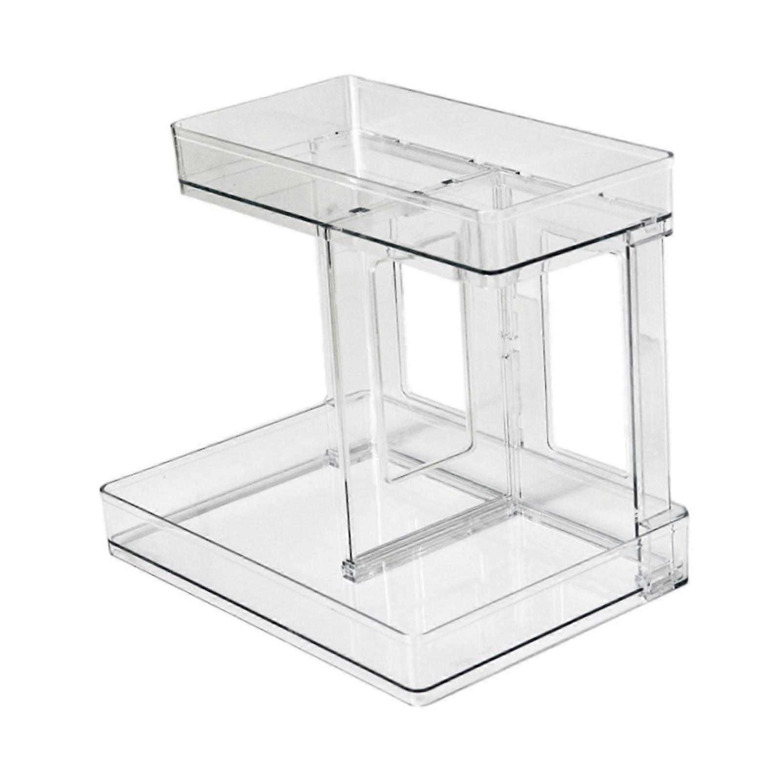 Double Layer Desktop Organizer Display Stand for Hotel Dining Room Farmhouse Transparent