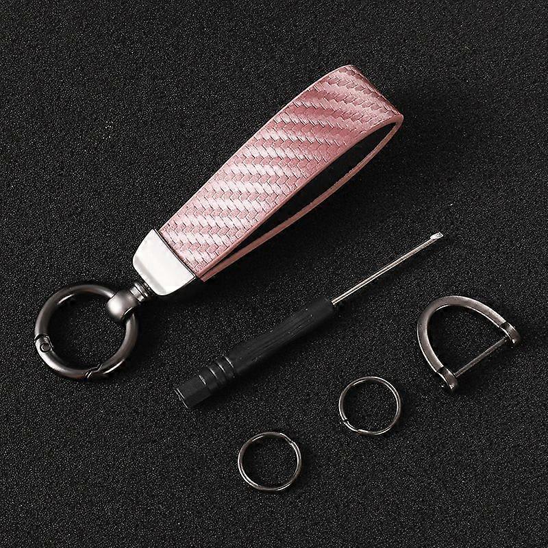 Car carbon fiber leather rope Keychain key ring compatible for Skoda FABIA SCALA KODIAQ KAROQ KAMIQ OCTAVIA SUPERB RAPID Accessories