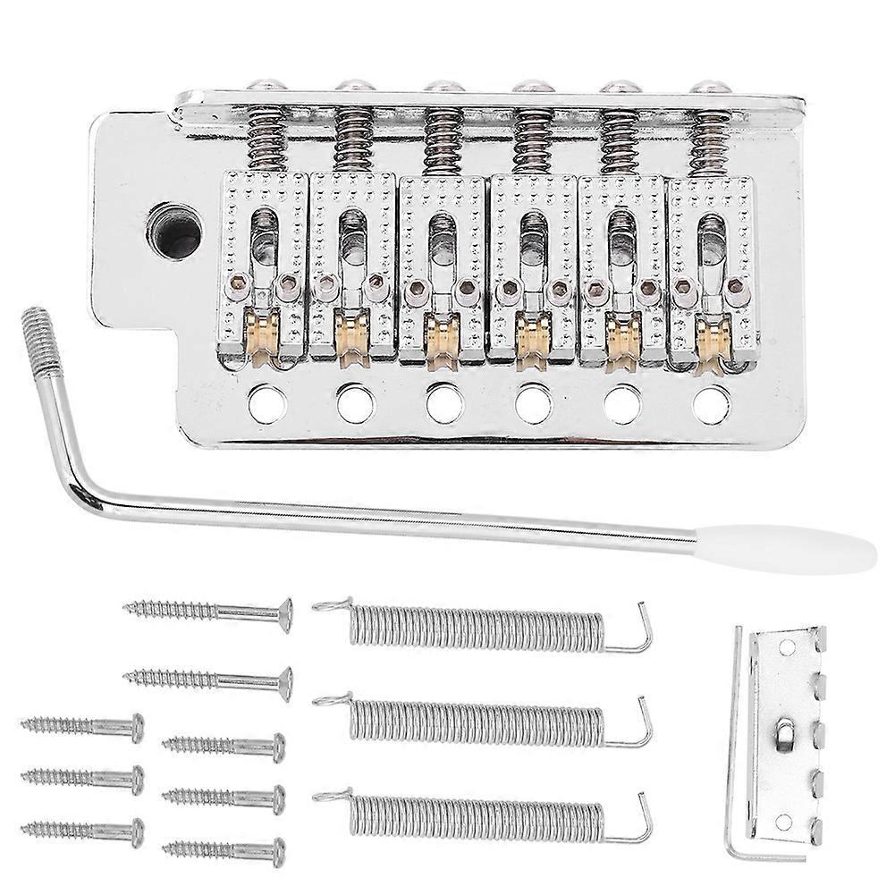 Single Roller Locking Tremolo Bridge System for ST Guitar (Silver)