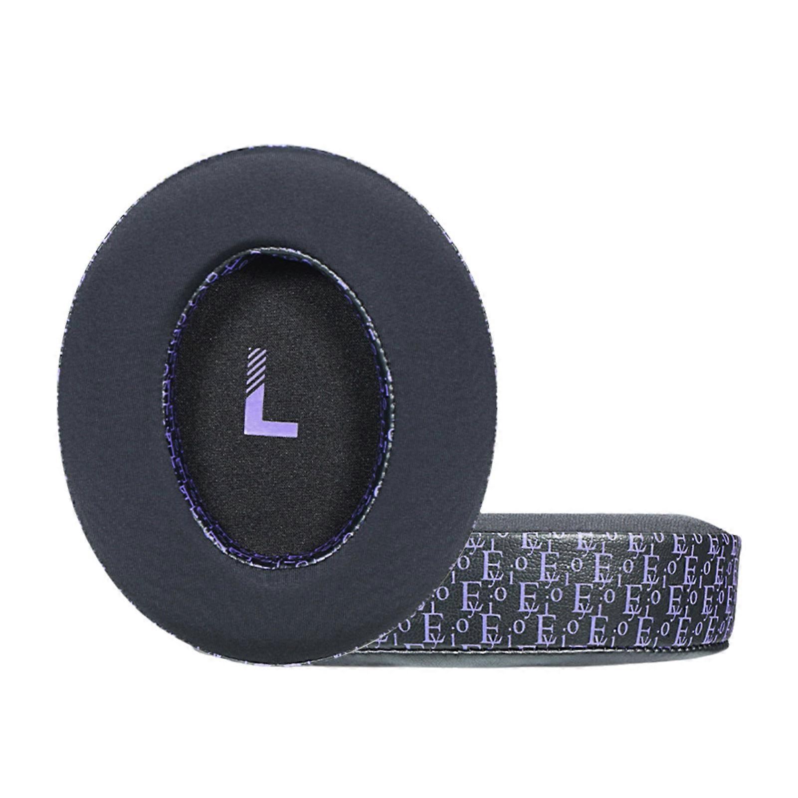Quality Replacement Ear Pads for SHP9500 Over Ear Music Devices Soft Memory Foam Earpads for Music Enthusiasts Gamers Black purple print