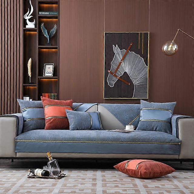 Modern Chenille Sofa Cover 1 /2 /3 Seater Patchwork Jacquard Corner Couch Slipcover Chair Cover Furniture Protector Sofa Cushion