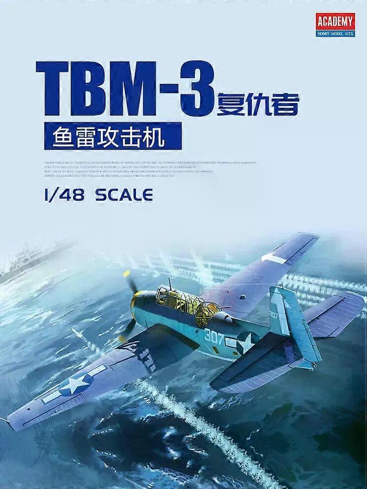 Academy Assembled Aircraft Model Kit 12285 1/48 USS TBM-3 Avenger torpedo aircraft