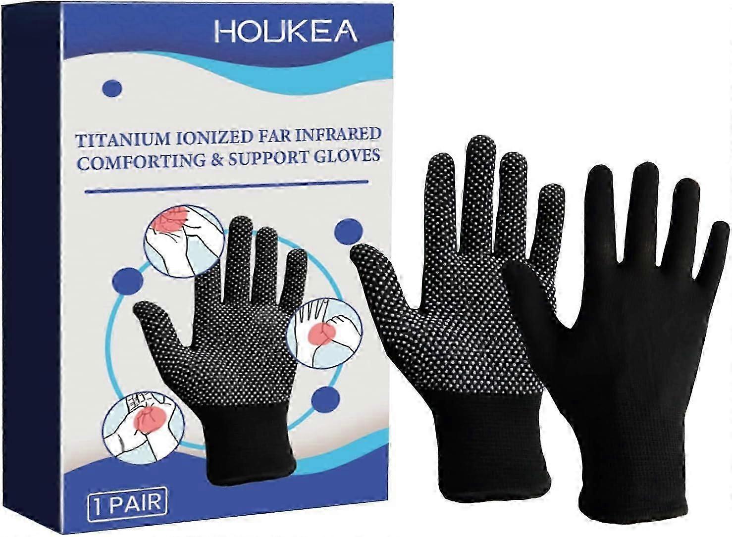 Gants de réconfort et de soutien en titane ionisé à infrarouge lointain, gants de compression pour l’arthrite pour femmes et hommes, gants pour le canal carpien, attelle de main