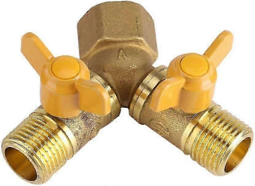 2 Way Tap Connector Adapter Hose Splitter To Split 1/2in Brass Taps Garden Watering Accessory