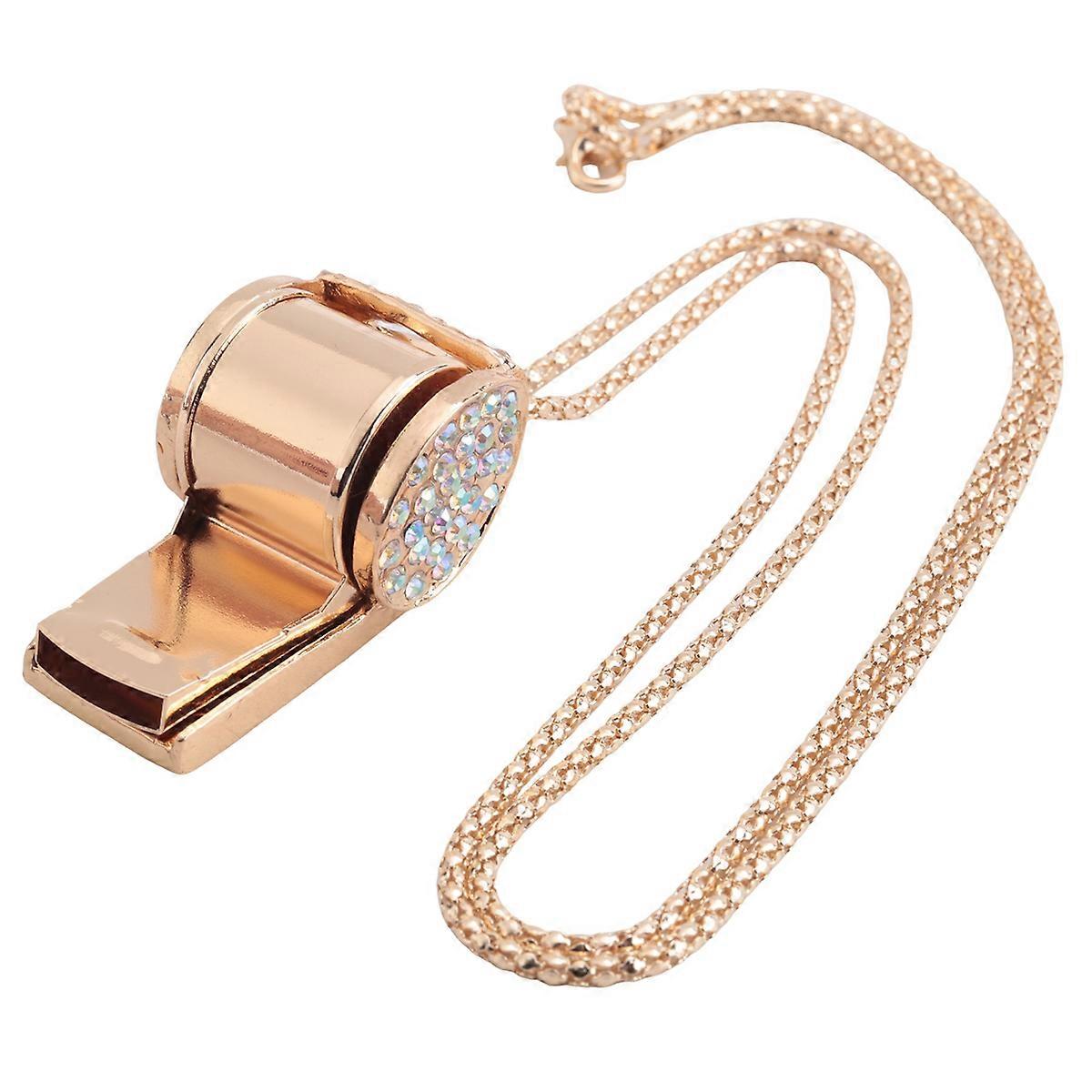 Metal Crystal Rhinestone Whistle, Shining Whistle with Keychain