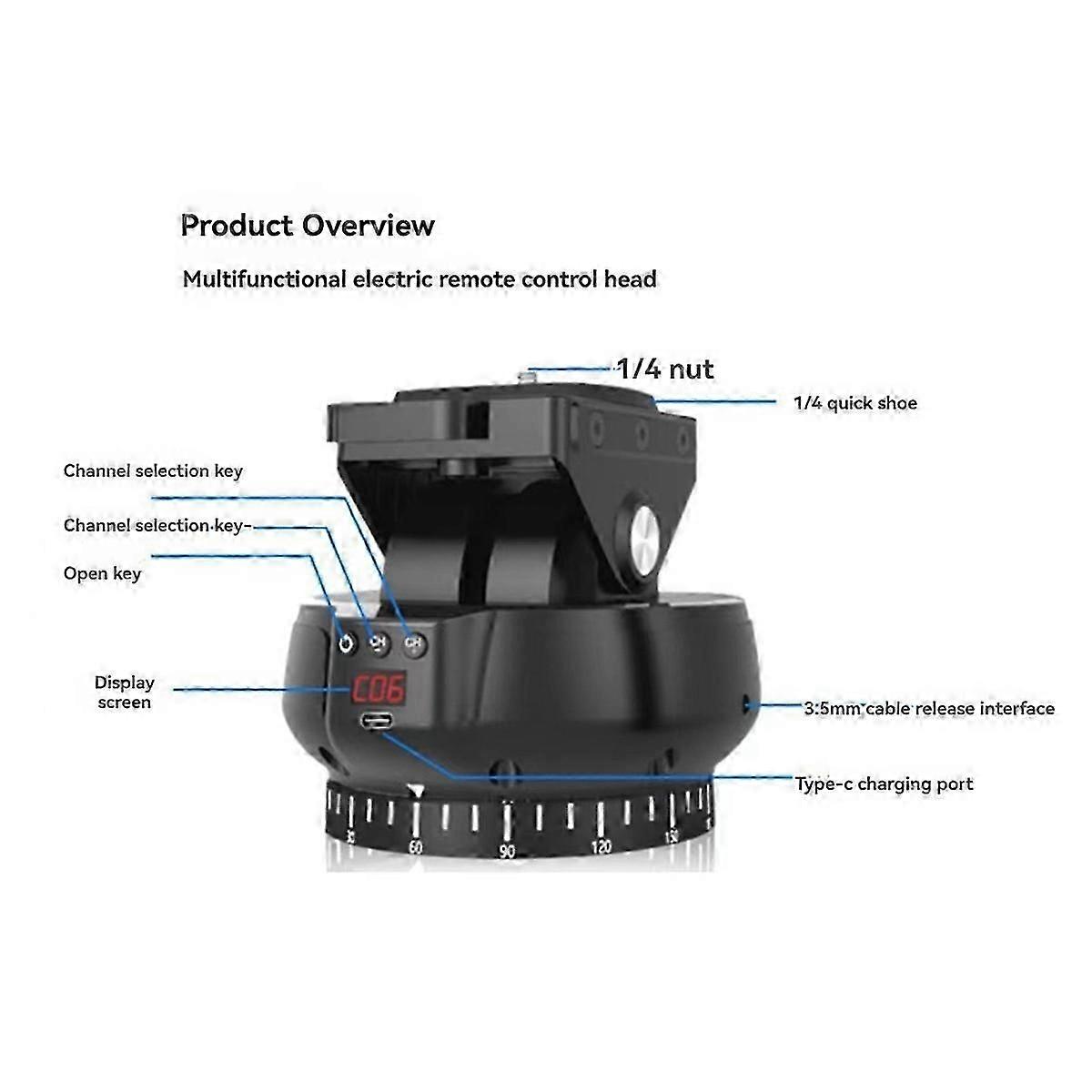 YT-1200 Auto Motorized Rotating Panoramic Remote Control Pan Tilt Video Tripod Stabilizer compatible with Smart