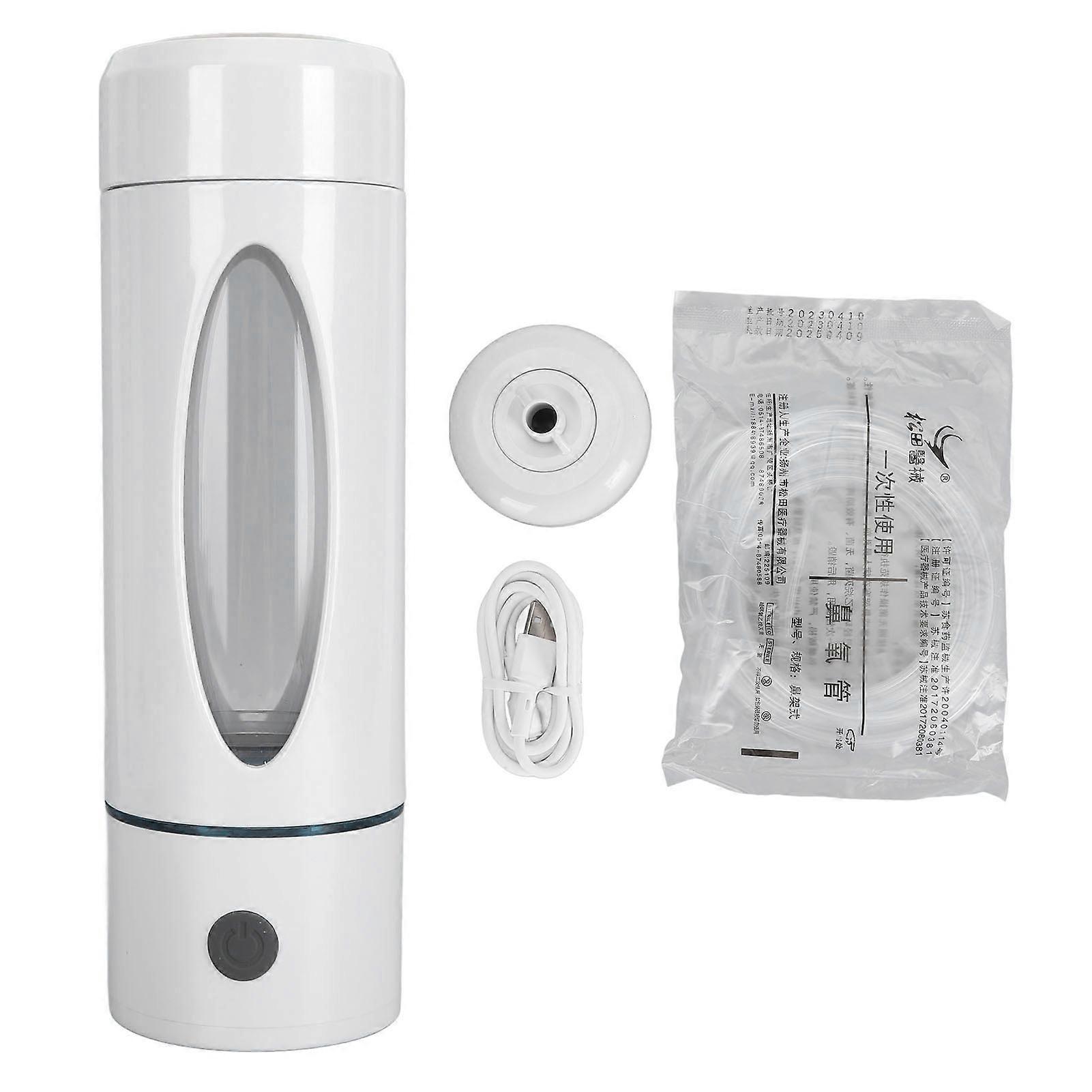 330ML Hydrogen Water Bottle Portable Hydrogen Water Generator USB Rechargeable Hydrogen Rich Water Cup for Office Travel Exercise White