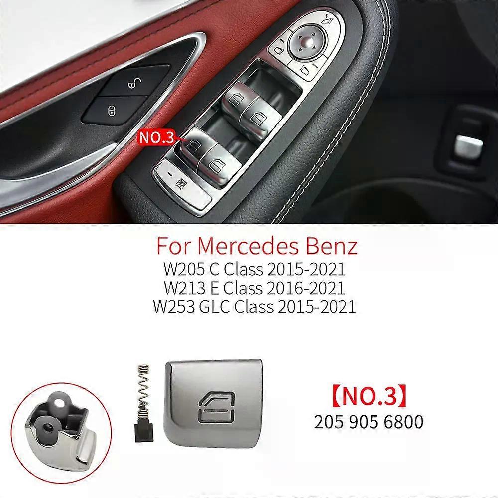 compatible for W205 W253 Car Power Window Switch Button Cover Cap Replacement compatible for C GLC Class Coupe C180 C200 C250 GLC300