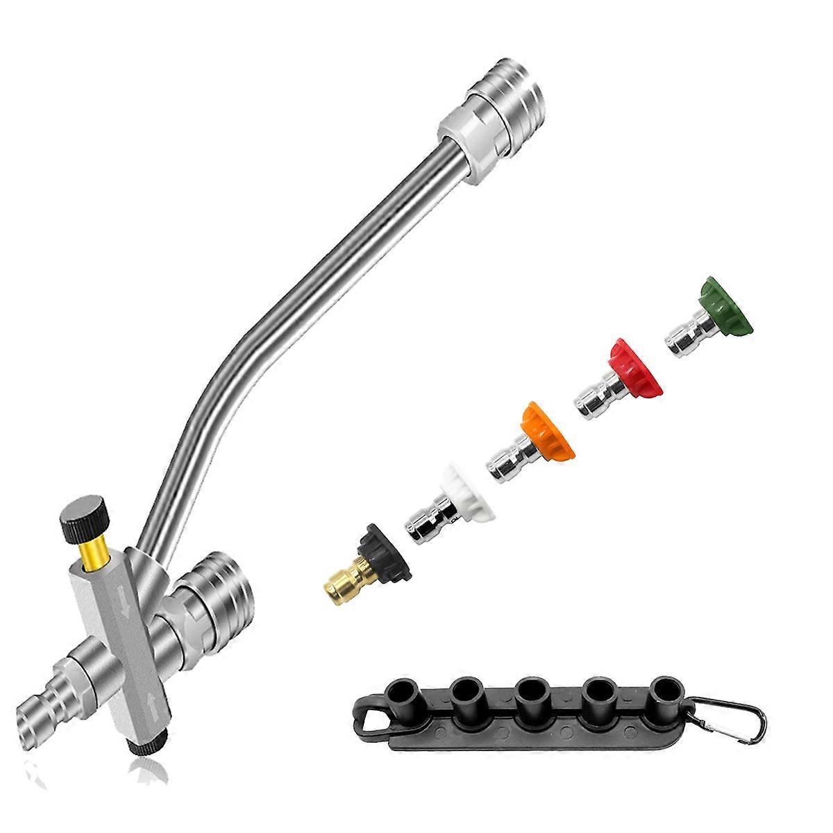 Pressure Washer Dual-Connector Tool with 5 Pressure Washer Nozzle Tip