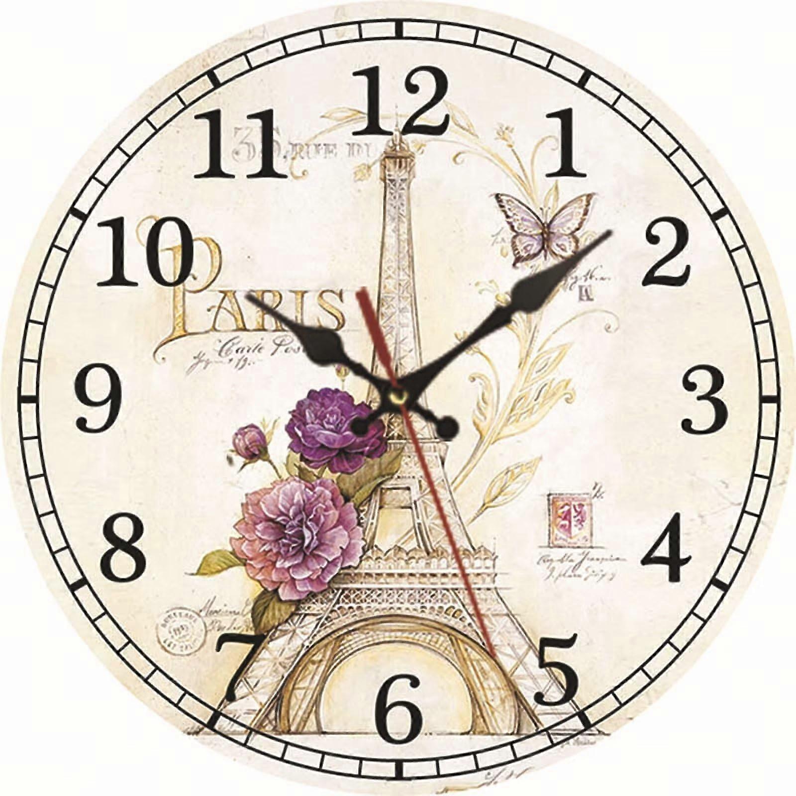 Wall Clock Silent Non Ticking 12 Inch Quartz Battery Operated Easy to Read Home Office Decor Round Wall Clock