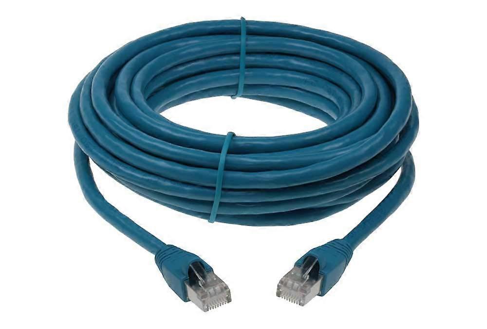 35ft Cat 6A Shielded (STP) Ethernet Network Cable, RJ45 Plugs, 26AWG Stranded Copper Wire, 500MHz - Blue