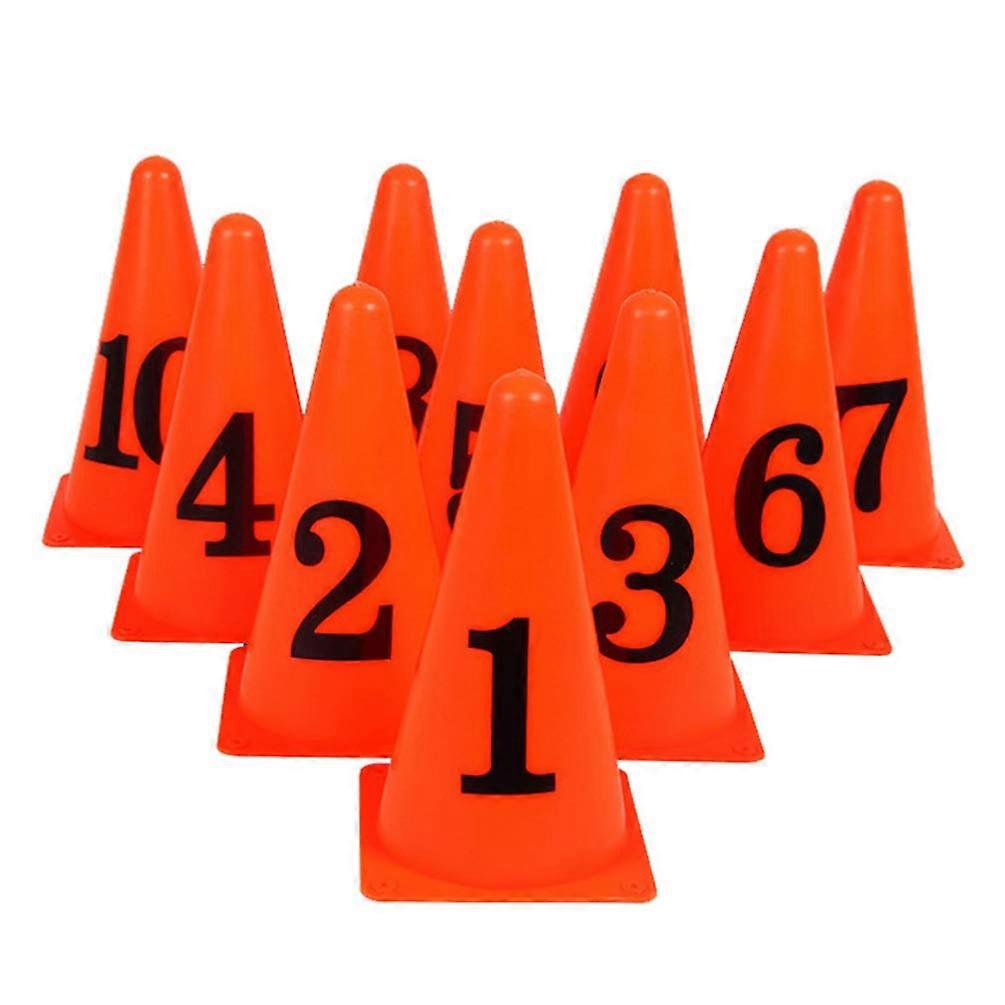 Numbered Cones 10PCS Plastic Training Traffic Cones Agility Field Marker Cones for Soccer Basketball Football Drills