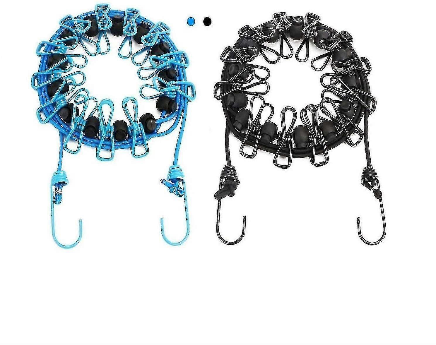 2 Pack Linee di vestiti portatili con mollette portatili stendibiancheria retrattile Outdoor Indoor Trav