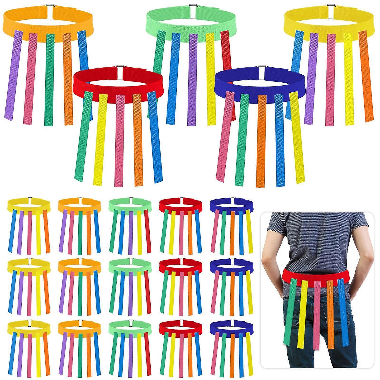 20 Pcs Catch Tail Game Belt Set for Field Day Activities - Stretchable Training Equipment for Adults and Kids