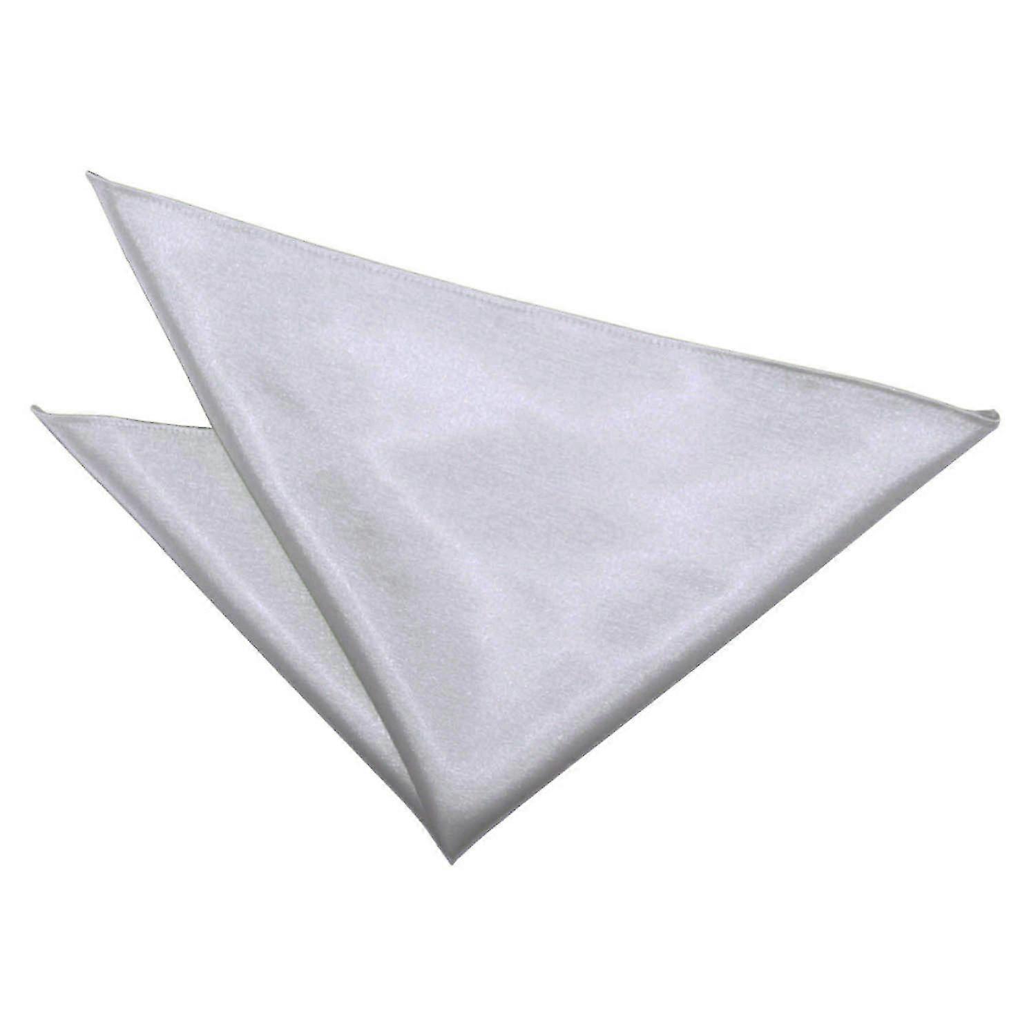 Silver Plain Satin Pocket Square GJH