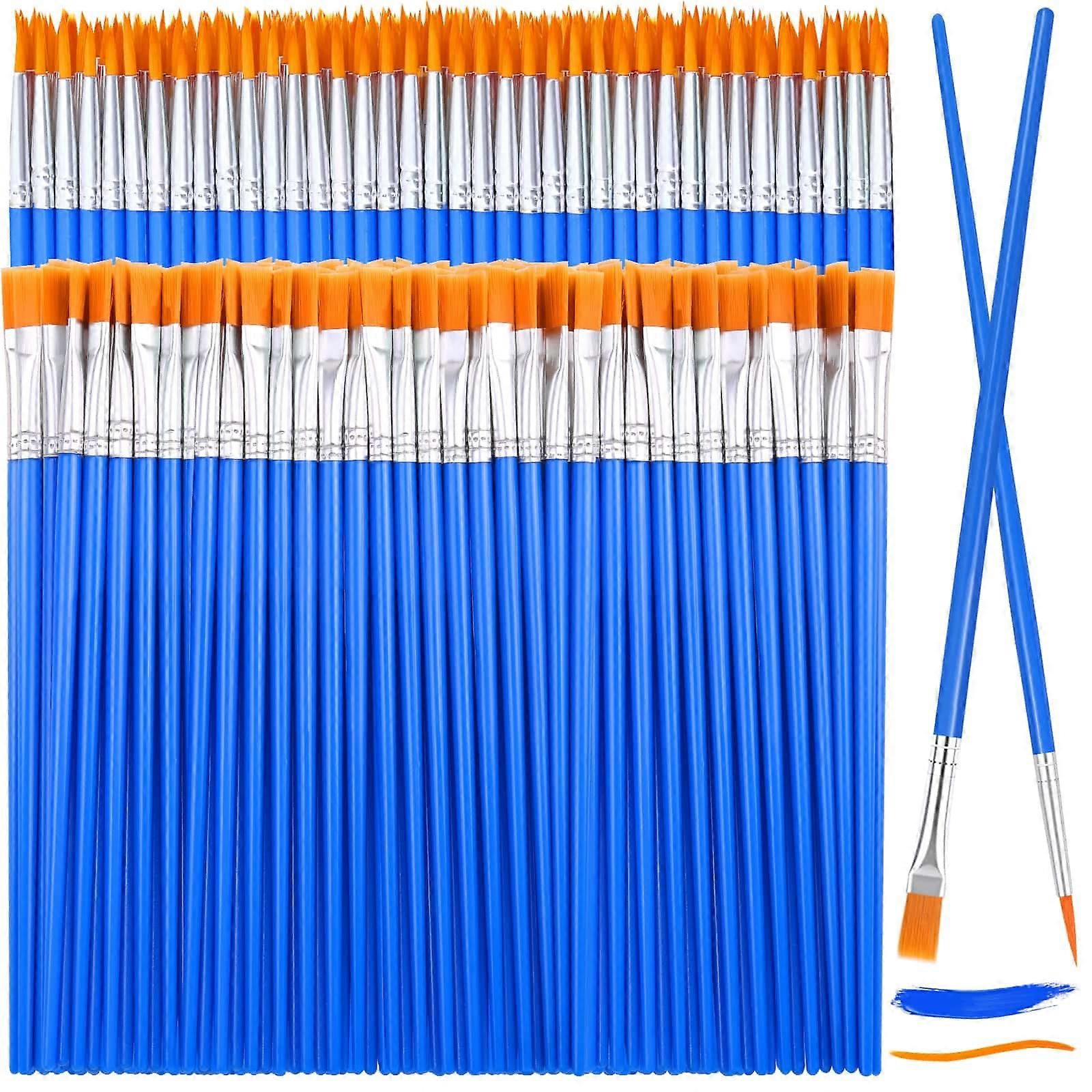 126 Pcs Small Paint Brushes Set for Kids, Flat and Round Pointed Paint Brush Bulk, Ideal for Art Projects and Crafts