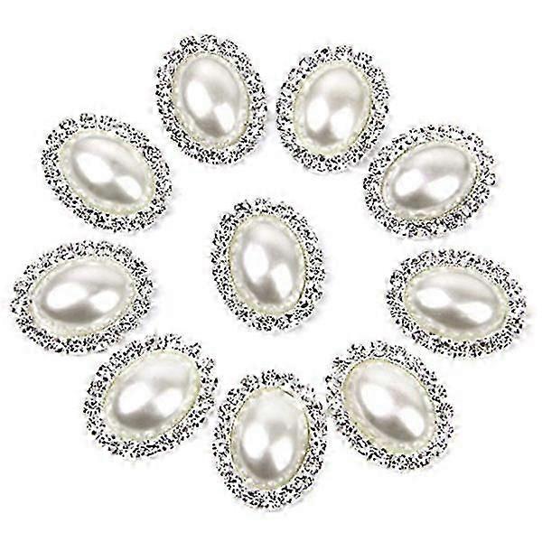 10 stk ovale krystallknapper perleknapper ornament