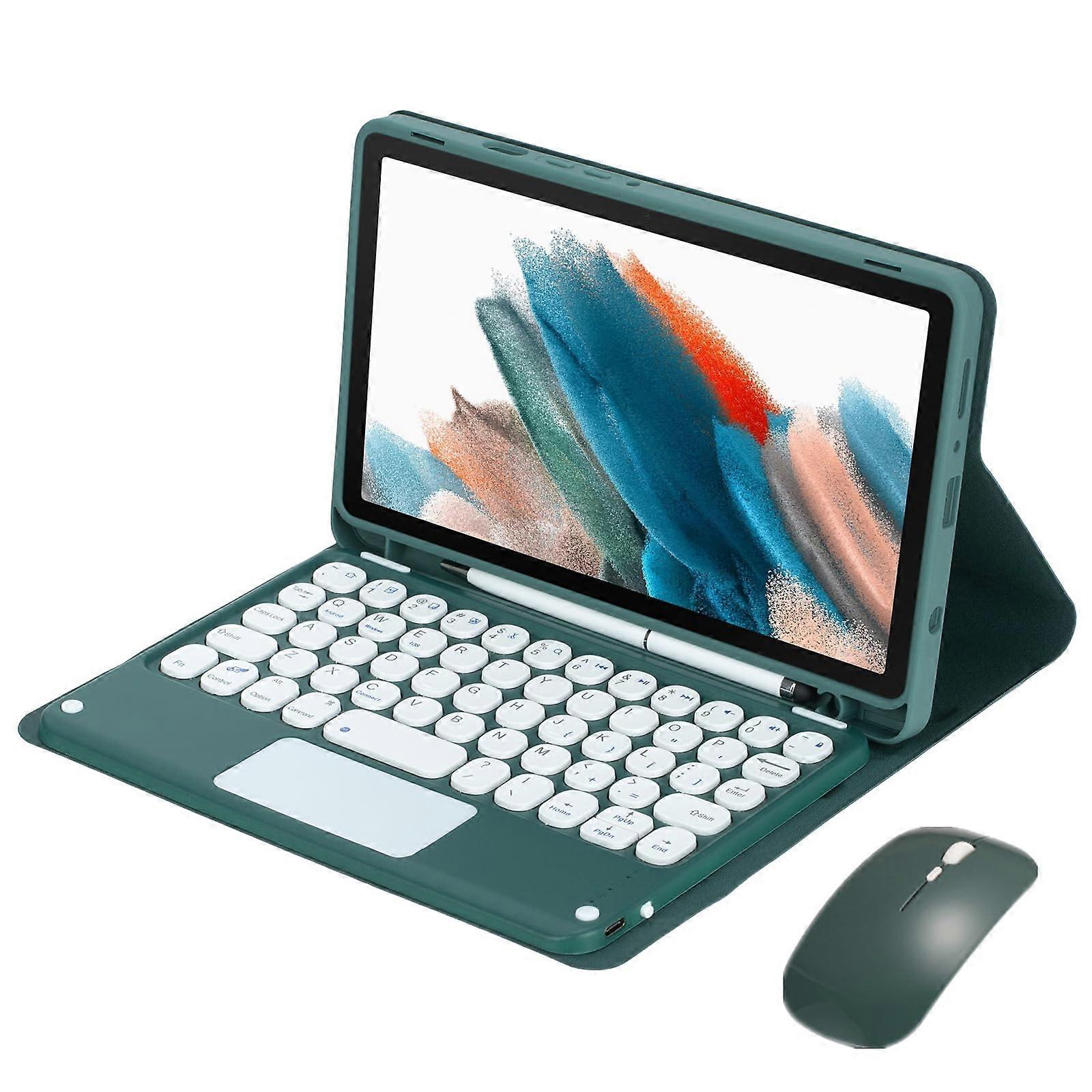 Keyboard Case for Samsung Galaxy Tab A9 8.7 Inch MultiTouch Trackpad, Detachable Wireless Keyboard Folio Tablet Case,Deep Green