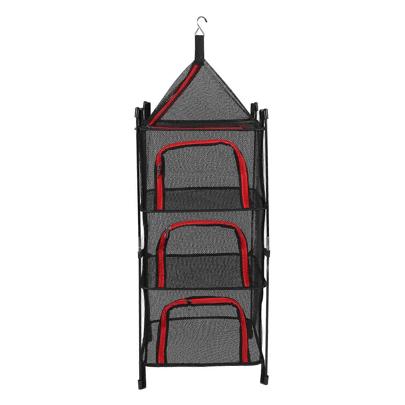Hanging Drying Mesh Foldable 4 Layer Multifunctional Thickened Hanging Mesh Net for Clothes Fish