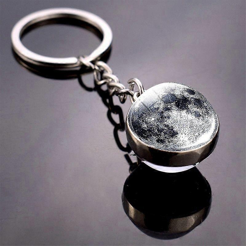 Universal Key Ring Keychain Holder Keyfob Double Sided Solar System Car Styling