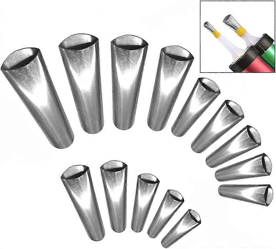 14pcs Stainless Steel Caulking Nozzle, Caulking Nozzle, Finishing Tool for Adhesive and Sealant, Finishing Nozzle Used in Kitchens, Bathrooms