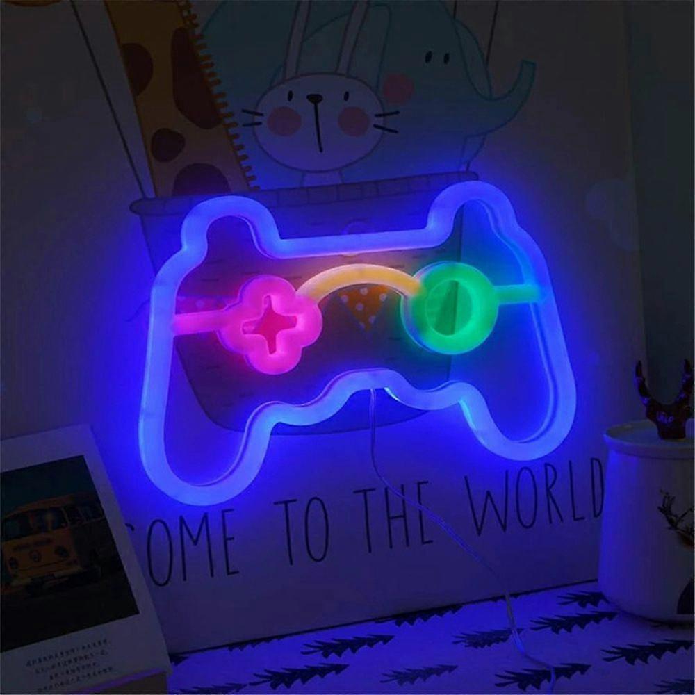 Game Neon Sign Gamepad Shape LED Neon Lights Signs for Wall Decor Gaming Controller LED Neon Signs for Bedroom Game Room