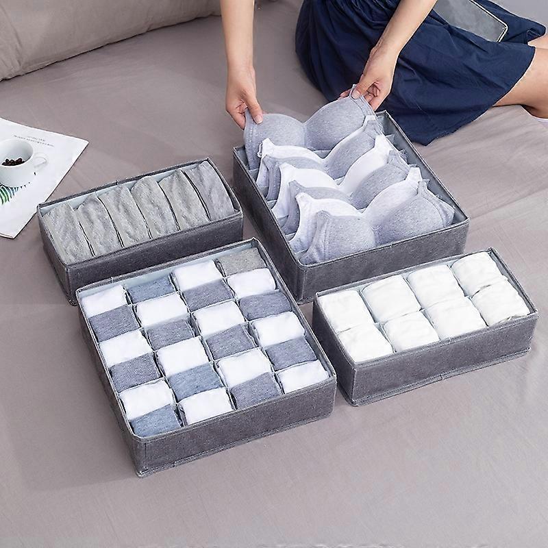 Foldable Drawer Clothes Storage Box, Spec: 6 Grids (Red)