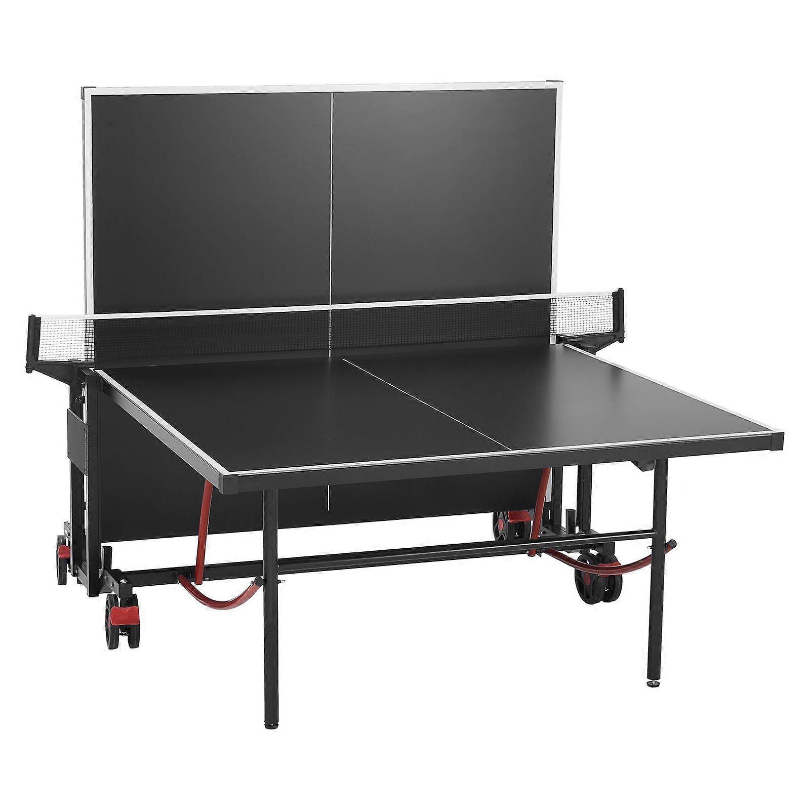 Ping Pong Table, Aluminum Table Tennis Table, Portable Foldable Table with Quick Clamp Net & Large Lockable Wheels, 10 Minute Assembly