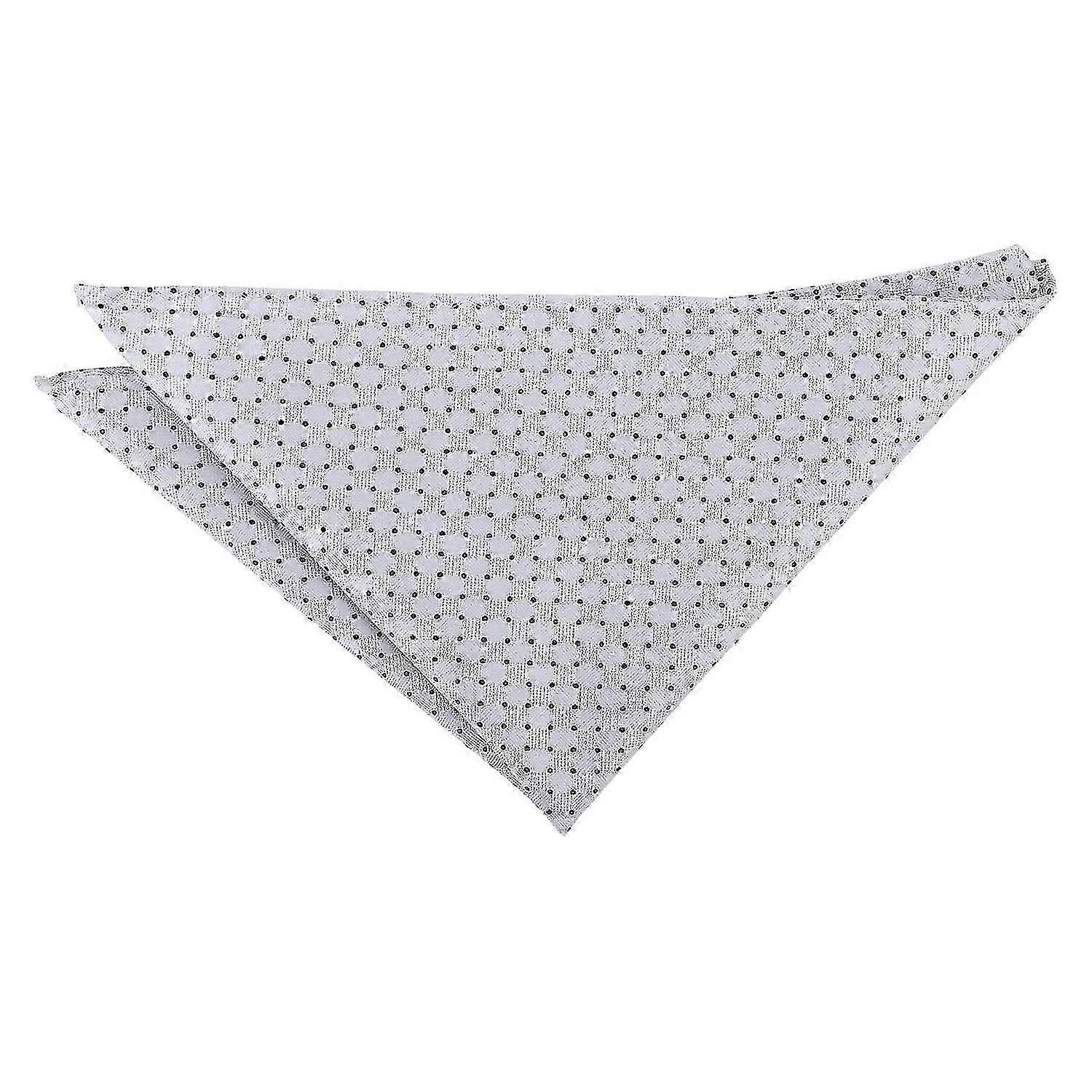 JiaWei Grey and Black Geometric Pin Dot Pocket Square hll