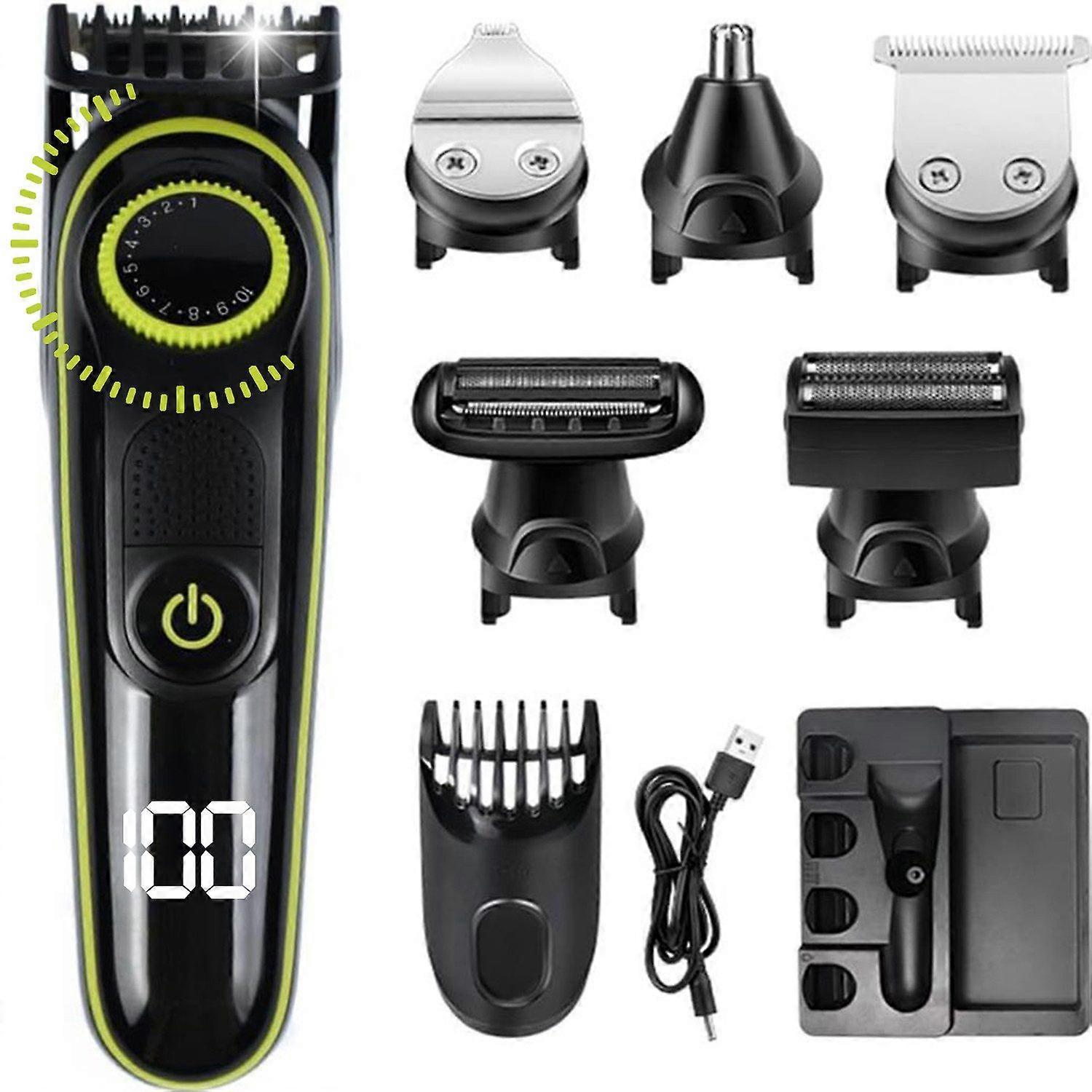 Elektrisch scheerapparaat oplaadbare draadloze wasbare 5-in-1 tondeuse verzorgingstool